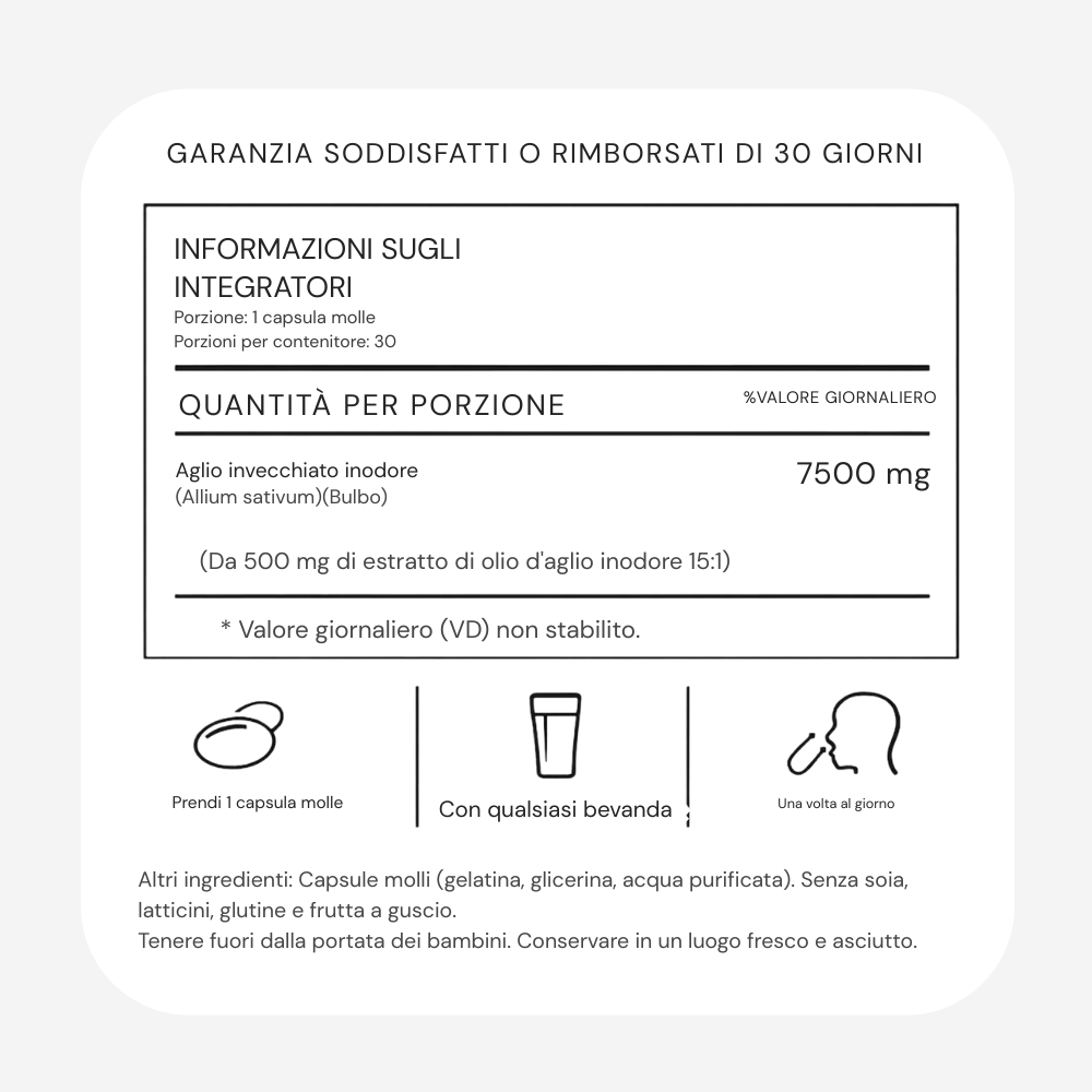 Arteris Forte – Formule à l'ail vieilli sans odeur 7500 mg